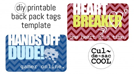 DIY Printable Back Pack Tags