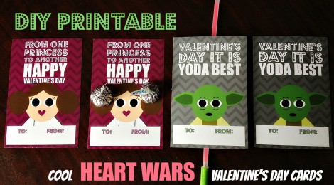 DIY Printable Cool Heart Wars Valentine's Day Cards